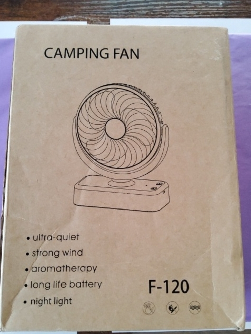 Amacool F-120 Camping Fan Desk Fan *aromatherapy*night light*quiet*